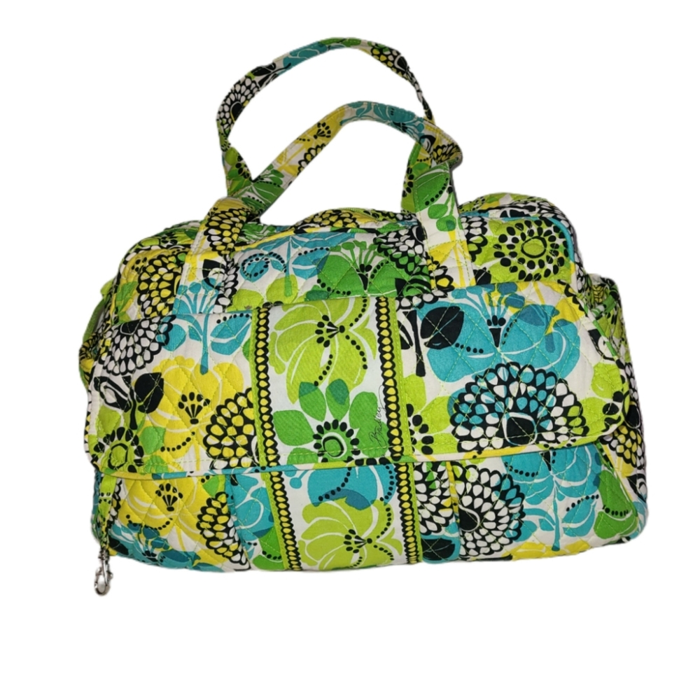 VERA BRADLEY LIMES UP DIAPER BAG & EXTRA SPARE DRAWSTRING CARRY ALL - Picture 9 of 11